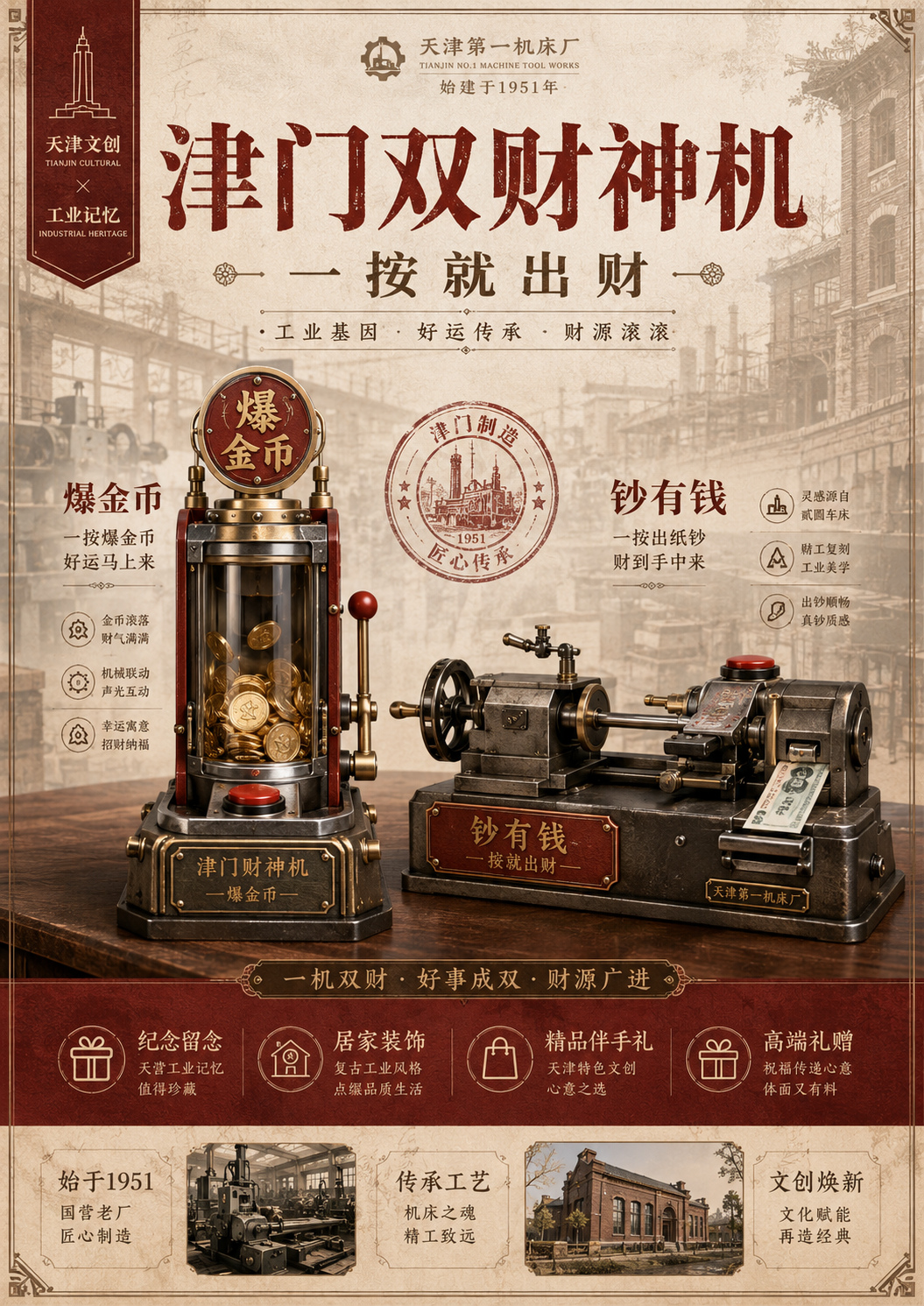 核心精品｜津门双财神机 · 一按就出财